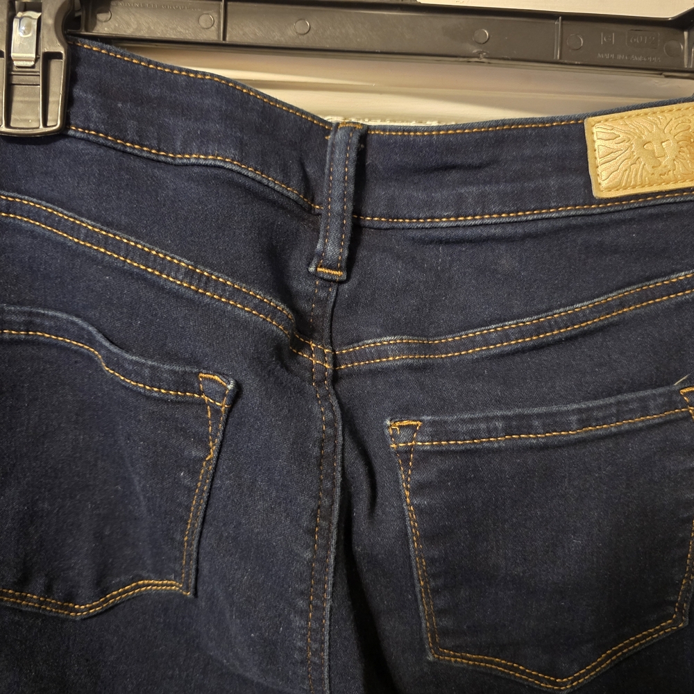 Anne Klein Dark Blue Jeans with Gold Accents